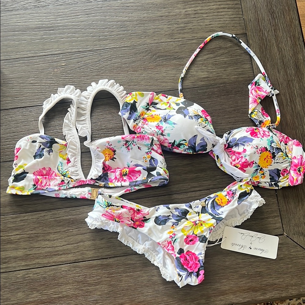 Floral Bikini Set with Ruffle Details